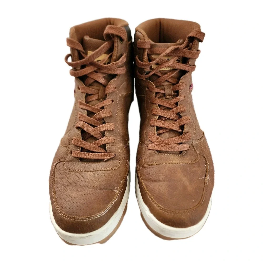 Levi's Men's Brown High Top Sneakers Boots Sz 12 Casual Skate Retro Lace-Up Logo